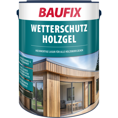 Baufix Wetterschutz-holzgel Ebenholz Seidenglänzend, 5 Liter, Holzlasur Baufix Wetterschutz-holzgel Ebenholz Seidenglänzend, 5 Liter, Holzlasur