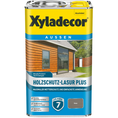 Holzschutz-lasur Plus, Grau, 2,5 L - Xyladecor Holzschutz-lasur Plus, Grau, 2,5 L - Xyladecor