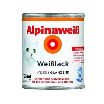 Weißlack, Glänzend, 125ml - Alpina Weißlack, Glänzend, 125ml - Alpina