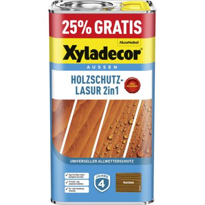 Xyladecor - Holzschutzlasur 2in1 4+1l Gratis Kastanie Aktionsgebinde 25% Gratis Holzschutzlasur Xyladecor - Holzschutzlasur 2in1 4+1l Gratis Kastanie Aktionsgebinde 25% Gratis Holzschutzlasur