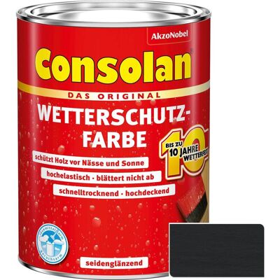 Consolan Wetterschutzfarbe Schwarz 2,5 Ltr. Consolan Wetterschutzfarbe Schwarz 2,5 Ltr.