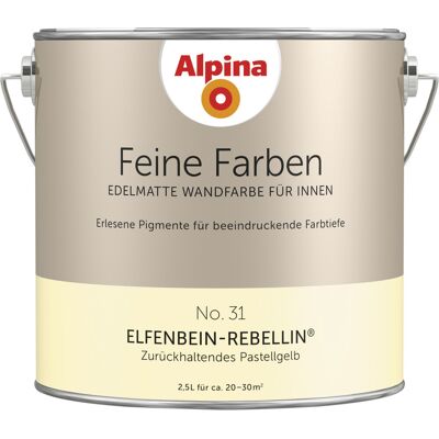 ALPINA Pastellgelb No. 31 Elfenbein-Rebellin - Innenwandfarbe ALPINA Pastellgelb No. 31 Elfenbein-Rebellin - Innenwandfarbe