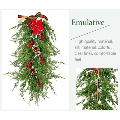 HEAT Weihnachtliche Tannenzweiggirlande Mit Winterlichen Roten Beeren Und Gemischten Tannenzapfen – Weihnachtsanhänger Für Haustür, Kamin Und Zuhause HEAT Weihnachtliche Tannenzweiggirlande Mit Winterlichen Roten Beeren Und Gemischten Tannenzapfen – Weihnachtsanhänger Für Haustür, Kamin Und Zuhause