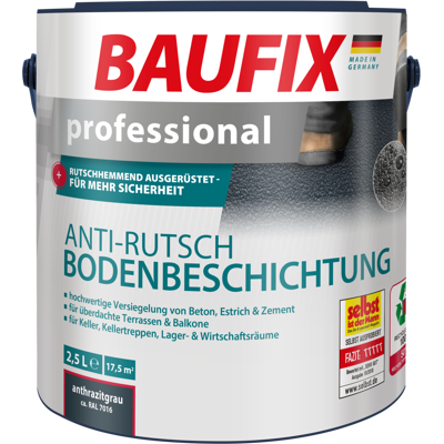 Baufix Anti-rutsch Bodenbeschichtung Anthrazit Matt, 2.5 Liter, Beton- Und Bodenfarbe Baufix Anti-rutsch Bodenbeschichtung Anthrazit Matt, 2.5 Liter, Beton- Und Bodenfarbe