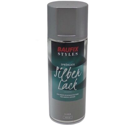 Baufix - Gold Silber Lackspray 400ml Farbspray Sprühdose Lack Buntlack Sprühfarbe - Silber Baufix - Gold Silber Lackspray 400ml Farbspray Sprühdose Lack Buntlack Sprühfarbe - Silber