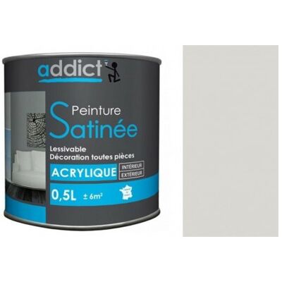 Addict Acrylfarbe Für Verschiedene Untergründe, Asche Seidenmatt , 0,5 Liter. Addict Acrylfarbe Für Verschiedene Untergründe, Asche Seidenmatt , 0,5 Liter.