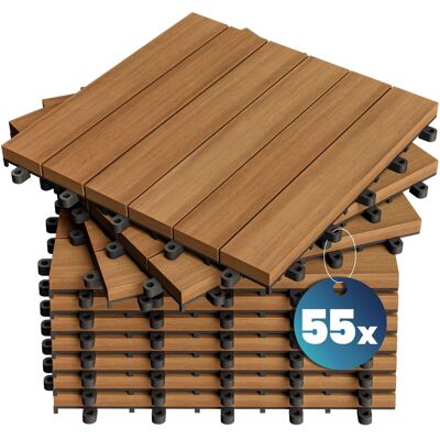 Holzfliesen Fsc®-zertifiziertes Akazien- Eukalyptusholz 30x30cm Fliese Stecksystem Mosaik Zuschneidbar Terrasse Balkon Sets 55x Akazie - Casaria Holzfliesen Fsc®-zertifiziertes Akazien- Eukalyptusholz 30x30cm Fliese Stecksystem Mosaik Zuschneidbar Terrasse Balkon Sets 55x Akazie - Casaria