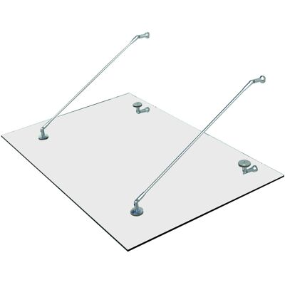 Homcom - Vordach Glasvordach Türvordach, Gehärtetem Glas, 304 Edelstahl Klarglas 150 X 90 Cm Homcom - Vordach Glasvordach Türvordach, Gehärtetem Glas, 304 Edelstahl Klarglas 150 X 90 Cm
