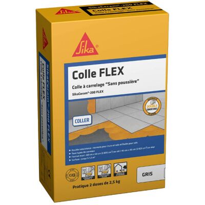Sika Sikaceram Fliesenkleber - 200 Flex - Grau - 2,5 Kg Sika Sikaceram Fliesenkleber - 200 Flex - Grau - 2,5 Kg