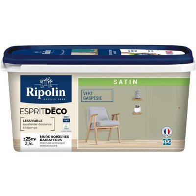 RIPOLIN Vert gaspesie Satinfarbe - 2,5 L - Wand, Holz, Radiator RIPOLIN Vert gaspesie Satinfarbe - 2,5 L - Wand, Holz, Radiator