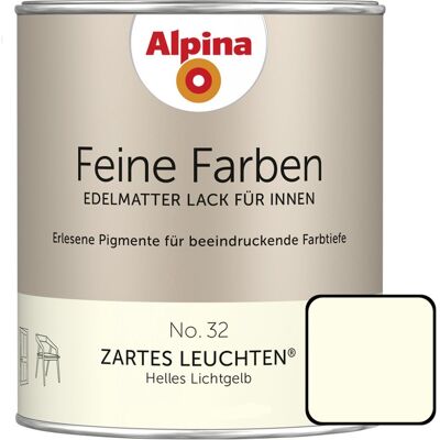 Feine Farben Lack No. 32 Zartes Leuchten Lichtgelb Edelmatt 750 Ml Buntlacke - Alpina Feine Farben Lack No. 32 Zartes Leuchten Lichtgelb Edelmatt 750 Ml Buntlacke - Alpina