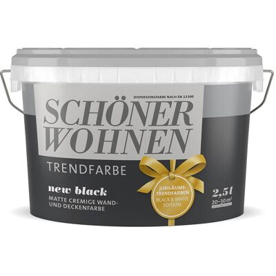 SCHÖNER WOHNEN Trend Black Wandfarbe - Hochdeckend, Matt, 2,5L SCHÖNER WOHNEN Trend Black Wandfarbe - Hochdeckend, Matt, 2,5L