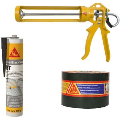 Sika Schwarz Dichtungsset - Bitumen Abdichtung & Handpistole Sika Schwarz Dichtungsset - Bitumen Abdichtung & Handpistole