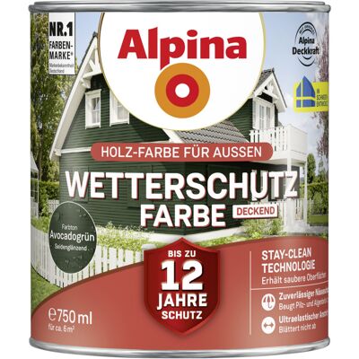 Wetterschutzfarbe Deckend 0,75 L Avocadogrün Holzschutzfarbe - Alpina Wetterschutzfarbe Deckend 0,75 L Avocadogrün Holzschutzfarbe - Alpina
