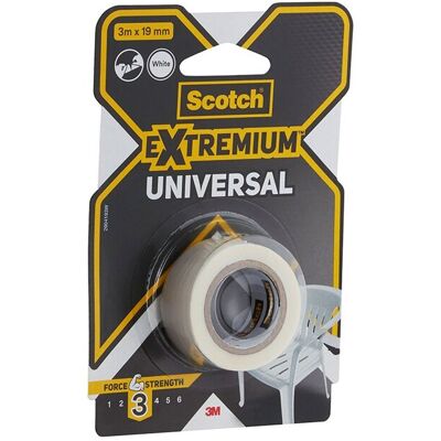 3M Extremium 3 Universal-gewebeband, 3 M X 19 Mm, Weiß 3M Extremium 3 Universal-gewebeband, 3 M X 19 Mm, Weiß