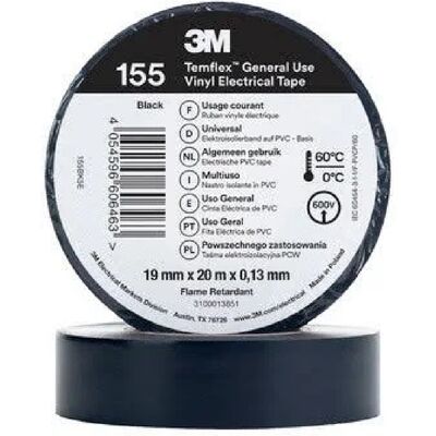 Isolierband Temflex 165 Pvc 19mm X 20m 3m 7100184800 Schwarz Isolierband Temflex 165 Pvc 19mm X 20m 3m 7100184800 Schwarz