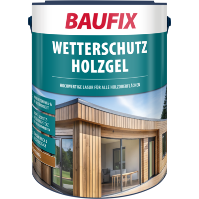 Baufix Wetterschutz-holzgel Eiche Dunkel Seidenglänzend, 5 Liter, Holzlasur Baufix Wetterschutz-holzgel Eiche Dunkel Seidenglänzend, 5 Liter, Holzlasur