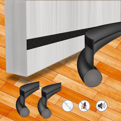 BOBYPET 2-teiliger Türdichtungsstreifen (96 Cm), Türdichtungsstreifen Für Den Unteren Bereich, Zuschneidbarer Türdichtungsstreifen Für Eingangstüren, Türdichtung Für Hundeklappen Zur Schalldämmung BOBYPET 2-teiliger Türdichtungsstreifen (96 Cm), Türdichtungsstreifen Für Den Unteren Bereich, Zuschneidbarer Türdichtungsstreifen Für Eingangstüren, Türdichtung Für Hundeklappen Zur Schalldämmung