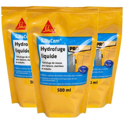 Sika - SikaCem - Weiß - 3 x 500 ml - Water-repellent liquid mass Sika - SikaCem - Weiß - 3 x 500 ml - Water-repellent liquid mass
