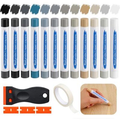 OEM Fliesenreparaturset In 12 Farben, Laminatboden-reparaturset Mit Spachtel, Holzspachtelmasse Für Laminat, Holz, Pvc, Fliesen Und Möbel Zur Ausbesserung Von Löchern, Kratzern Und Rissen In Laminat OEM Fliesenreparaturset In 12 Farben, Laminatboden-reparaturset Mit Spachtel, Holzspachtelmasse Für Laminat, Holz, Pvc, Fliesen Und Möbel Zur Ausbesserung Von Löchern, Kratzern Und Rissen In Laminat