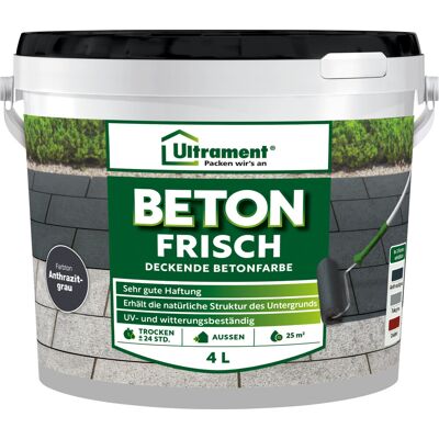 Ultrament Bodenfarbe Beton Frisch 4 L Anthrazitgrau Ultrament Bodenfarbe Beton Frisch 4 L Anthrazitgrau