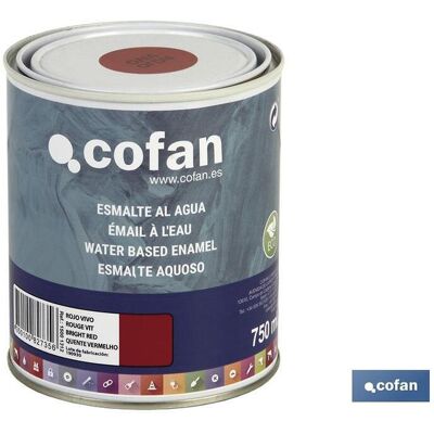 COFAN Emaille Auf Wasserbasis (750 Ml), Leuchtend Leuchtendes Rot COFAN Emaille Auf Wasserbasis (750 Ml), Leuchtend Leuchtendes Rot