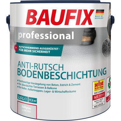 Baufix Anti-rutsch Bodenbeschichtung Lichtgrau Matt, 2.5 Liter, Beton- Und Bodenfarbe Baufix Anti-rutsch Bodenbeschichtung Lichtgrau Matt, 2.5 Liter, Beton- Und Bodenfarbe