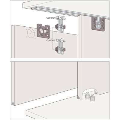 HAWA - CLIPO 36 H - 3 Türen - IS - Door hardware HAWA - CLIPO 36 H - 3 Türen - IS - Door hardware