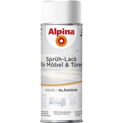Sprühlack Für Möbel & Türen 400 Ml Weiß Glänzend Sprühlacke - Alpina Sprühlack Für Möbel & Türen 400 Ml Weiß Glänzend Sprühlacke - Alpina