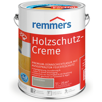 Remmers - RC-970 - silbergrau - 5 l - Holzschutz-Creme Remmers - RC-970 - silbergrau - 5 l - Holzschutz-Creme