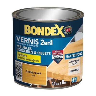 Vernis Chêne Clair Mat 0.5l - Bondex Vernis Chêne Clair Mat 0.5l - Bondex
