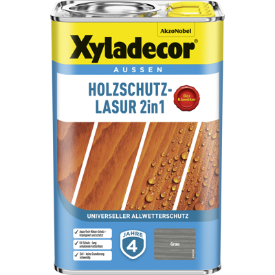 Holzschutz-lasur, Grau, 4 L - Xyladecor Holzschutz-lasur, Grau, 4 L - Xyladecor