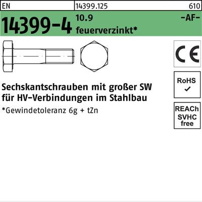 August Friedberg - Sechskantschraube En 14399-4 M 22 X 100 10.9 Feuerverzinkt August Friedberg - Sechskantschraube En 14399-4 M 22 X 100 10.9 Feuerverzinkt
