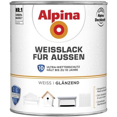 Weißlack Für Außen 2 L Weiß Glänzend Lack Acryllack Holzlack - Alpina Weißlack Für Außen 2 L Weiß Glänzend Lack Acryllack Holzlack - Alpina