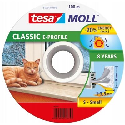 Tesa Selbstklebende Dichtungsprofil E 100m Weiß Tesa Selbstklebende Dichtungsprofil E 100m Weiß