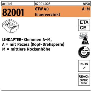 Lindapter - Klemmen r 82001 gtw 40 mm 20 / 10,0 feuerverzinkt