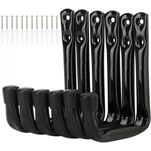 ALOVEZ 6er-Pack robuste J-Haken für die Garagenlagerung, Wandhalterungen aus Stahl (12 cm x 9 cm)