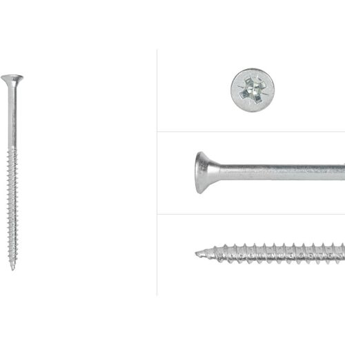 WOVAR Spanplattenschrauben Verzinkt 6 x 100 mm Pozidrive Teilgewinde -
