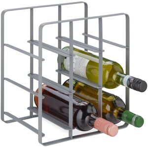 Relaxdays - Weinregal, 9 Flaschen, Eisen Pulverbeschichtet, Weinhalter Stehend, Küche & Bar, Hbt: 30 X 27,5 X 20 Cm, Grau Relaxdays - Weinregal, 9 Flaschen, Eisen Pulverbeschichtet, Weinhalter Stehend, Küche & Bar, Hbt: 30 X 27,5 X 20 Cm, Grau