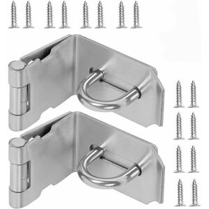AMXCNOY Stück 4 Zoll 90-Grad-Vorhängeschloss-Bügel, Sicherheitstürriegel aus Edelstahl, 2 mm extra dicker Tür- und Torriegel AMXCNOY Stück 4 Zoll 90-Grad-Vorhängeschloss-Bügel, Sicherheitstürriegel aus Edelstahl, 2 mm extra dicker Tür- und Torriegel