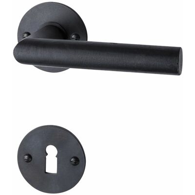 Halcö - DAVOS TS-50 - Schwarzstahl - Rosette Ø55x3 - door handle set Halcö - DAVOS TS-50 - Schwarzstahl - Rosette Ø55x3 - door handle set