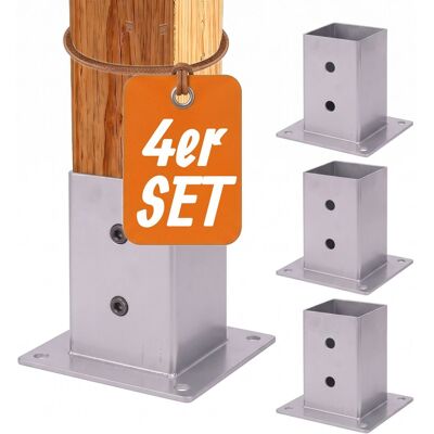 Relaxdays Pfostenträger 4er Set, Verzinkt, Pfostenfuß, Zum Verschrauben, Holzschutz 7 X 7 Cm, Stützenfuß Stahl, Silber Relaxdays Pfostenträger 4er Set, Verzinkt, Pfostenfuß, Zum Verschrauben, Holzschutz 7 X 7 Cm, Stützenfuß Stahl, Silber