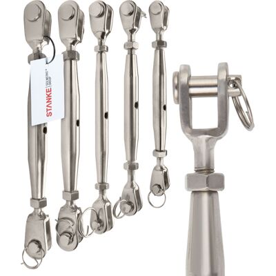 Seilwerk Stanke - 1x M5 Spannschloss Gabel-gabel Aus Edelstahl Inox Seilspanner Spanner Für Drahtseil Spannschraube 80 Mm Seilwerk Stanke - 1x M5 Spannschloss Gabel-gabel Aus Edelstahl Inox Seilspanner Spanner Für Drahtseil Spannschraube 80 Mm