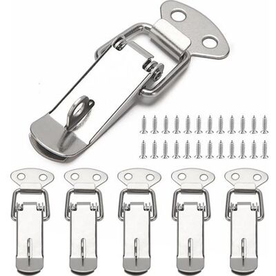 AIRSTRA 6-teiliges Hebelverschluss-set, Federbelasteter Verschluss, 72-mm-kippverschluss Mit Haken, Für Kisten, Schubladen, Schränke, Werkzeugkästen, Mit 24 M4x16-schrauben AIRSTRA 6-teiliges Hebelverschluss-set, Federbelasteter Verschluss, 72-mm-kippverschluss Mit Haken, Für Kisten, Schubladen, Schränke, Werkzeugkästen, Mit 24 M4x16-schrauben
