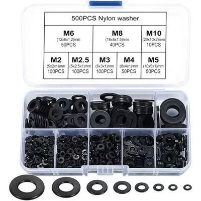 OEM 1000-teiliges Sortiment An Kunststoffscheiben (m2, M2,5, M3, M4, M5, M6, M8, M10), Nylon-unterlegscheiben, Schrauben Und Bolzen, Schwarz + Weiß OEM 1000-teiliges Sortiment An Kunststoffscheiben (m2, M2,5, M3, M4, M5, M6, M8, M10), Nylon-unterlegscheiben, Schrauben Und Bolzen, Schwarz + Weiß