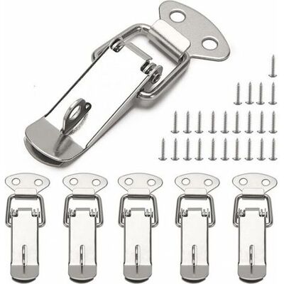 ENLENK 6 Stück Hebelverschluss Federriegel, Kipp-federriegel 72 Mm, Mit Haken, Für Kasten, Box, Schublade, Schrank, Werkzeugkiste, Mit 24 Schrauben ENLENK 6 Stück Hebelverschluss Federriegel, Kipp-federriegel 72 Mm, Mit Haken, Für Kasten, Box, Schublade, Schrank, Werkzeugkiste, Mit 24 Schrauben