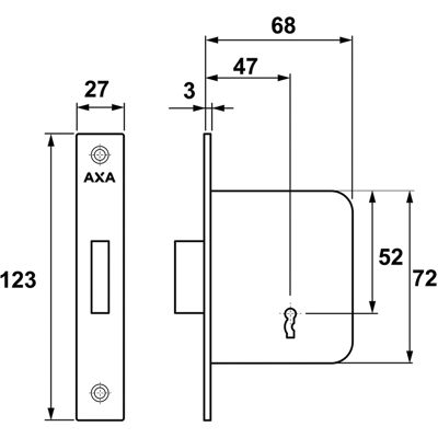 Axa Schrankschloss - Modell 711540 - Schrankschloss Mit Schlüsseln - Frontplatte Aus Edelstahl - Inkl. Schließblech Und Befestigungsmaterial Axa Schrankschloss - Modell 711540 - Schrankschloss Mit Schlüsseln - Frontplatte Aus Edelstahl - Inkl. Schließblech Und Befestigungsmaterial