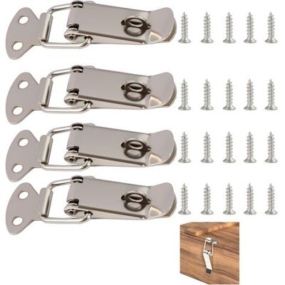TORMATOR 4er-pack 72-mm-kippriegel Aus Edelstahl Mit Schrauben – Robuster Federverschluss, Hebelriegel Mit Verriegelungsloch – Ratschenschloss Für Boxen, Schränke, Koffer, Truhen – Maiso Security TORMATOR 4er-pack 72-mm-kippriegel Aus Edelstahl Mit Schrauben – Robuster Federverschluss, Hebelriegel Mit Verriegelungsloch – Ratschenschloss Für Boxen, Schränke, Koffer, Truhen – Maiso Security