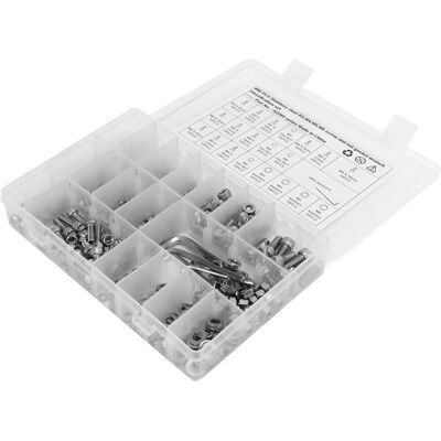 HEAT 400 Stück M3 M4 M5 M6 Sechskantschrauben Und -muttern Aus Edelstahl 304, Universalsortiment Für Pkw Und Lkw HEAT 400 Stück M3 M4 M5 M6 Sechskantschrauben Und -muttern Aus Edelstahl 304, Universalsortiment Für Pkw Und Lkw
