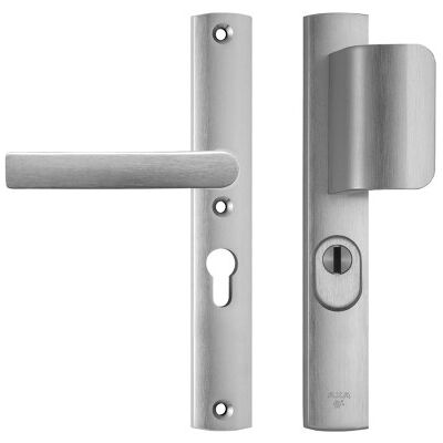 Axa Sicherheitstürbeschlag - Set - Curve Plus - Aluminium - Türgriff - Schmaler D - Druckgriff - Pc55 - Ausziehschutz - Wendbar - Boden F1 Axa Sicherheitstürbeschlag - Set - Curve Plus - Aluminium - Türgriff - Schmaler D - Druckgriff - Pc55 - Ausziehschutz - Wendbar - Boden F1